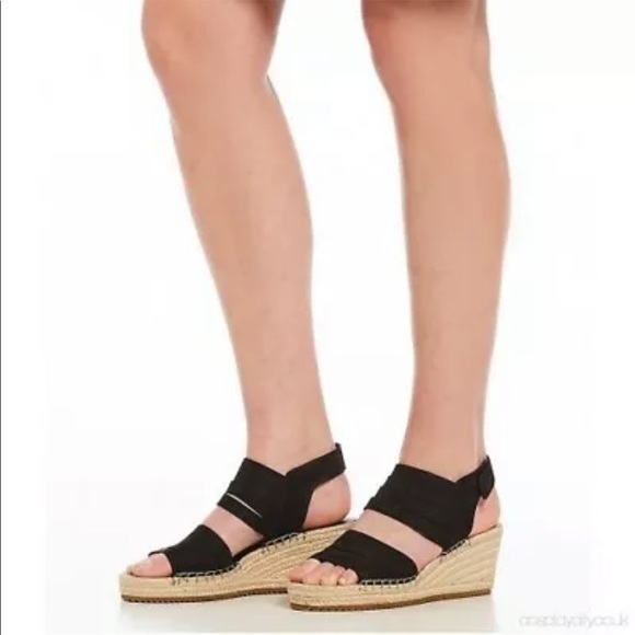Eileen Fisher Women's Largo Espadrille Wedge Sandal Black Size 9 - Picture 1 of 5